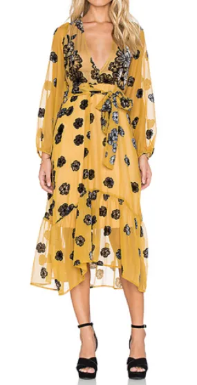 Heather Scarf Dress Mustard