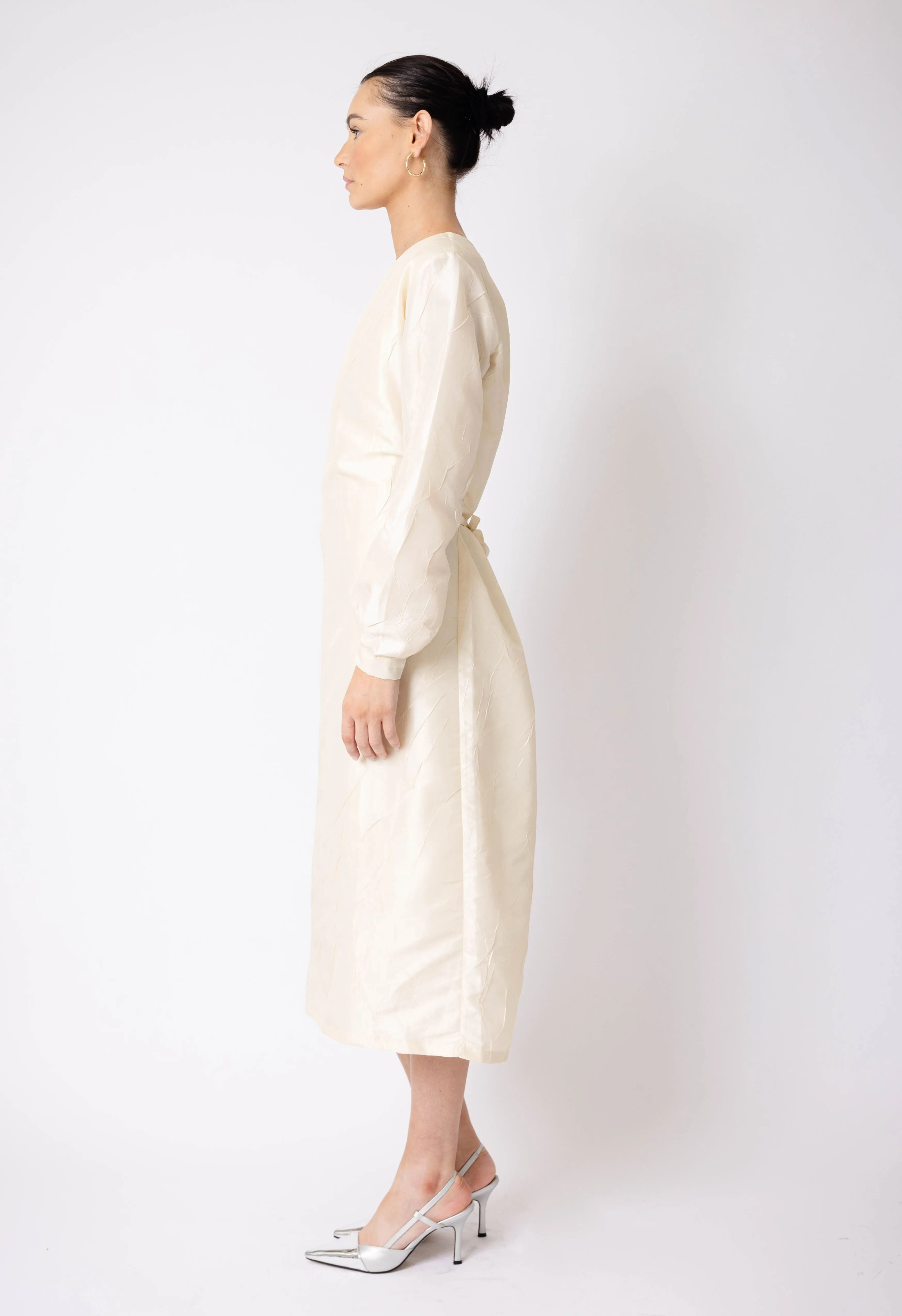 Hera Button Down Dress In Ivory