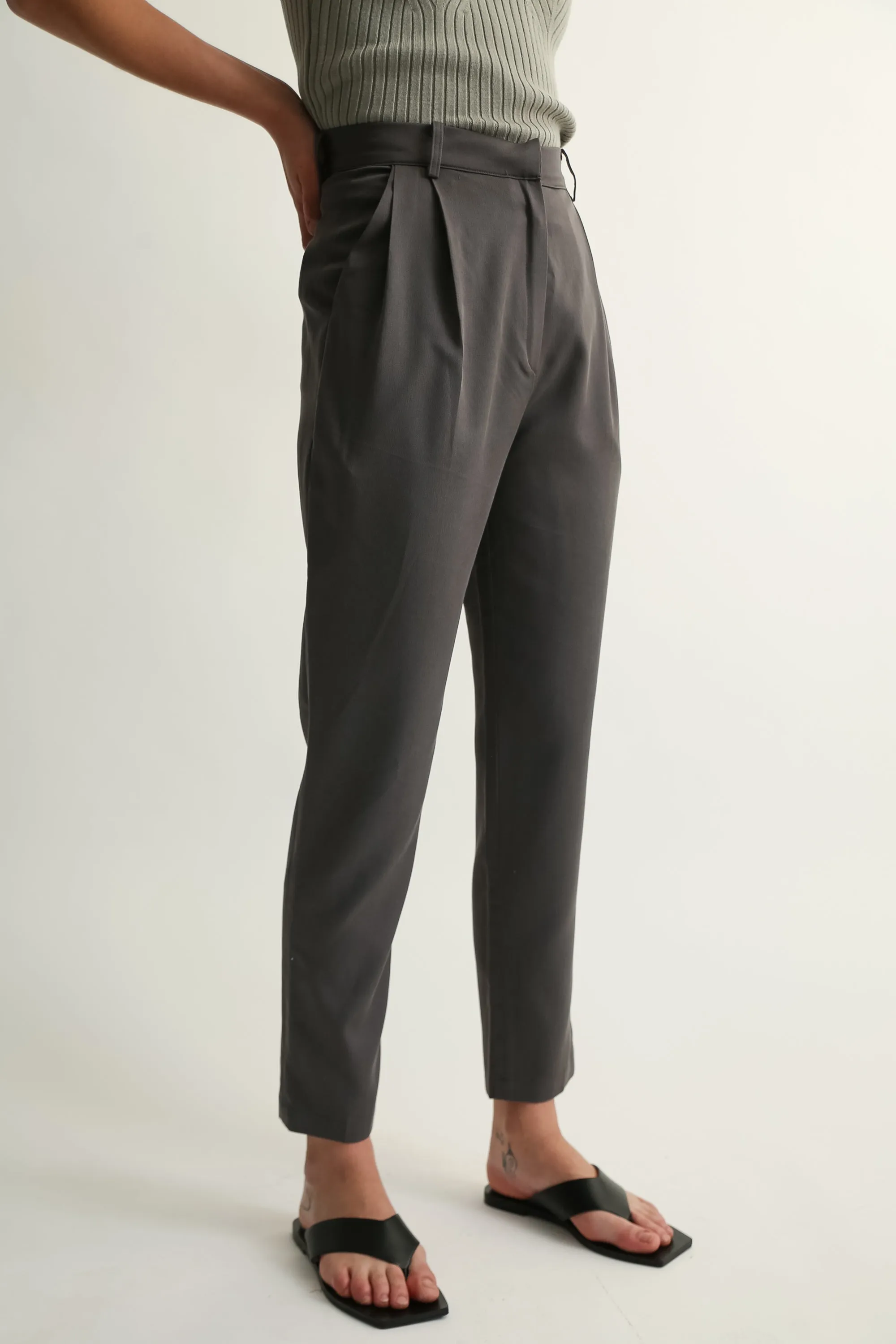 High Waisted Tencel Trousers