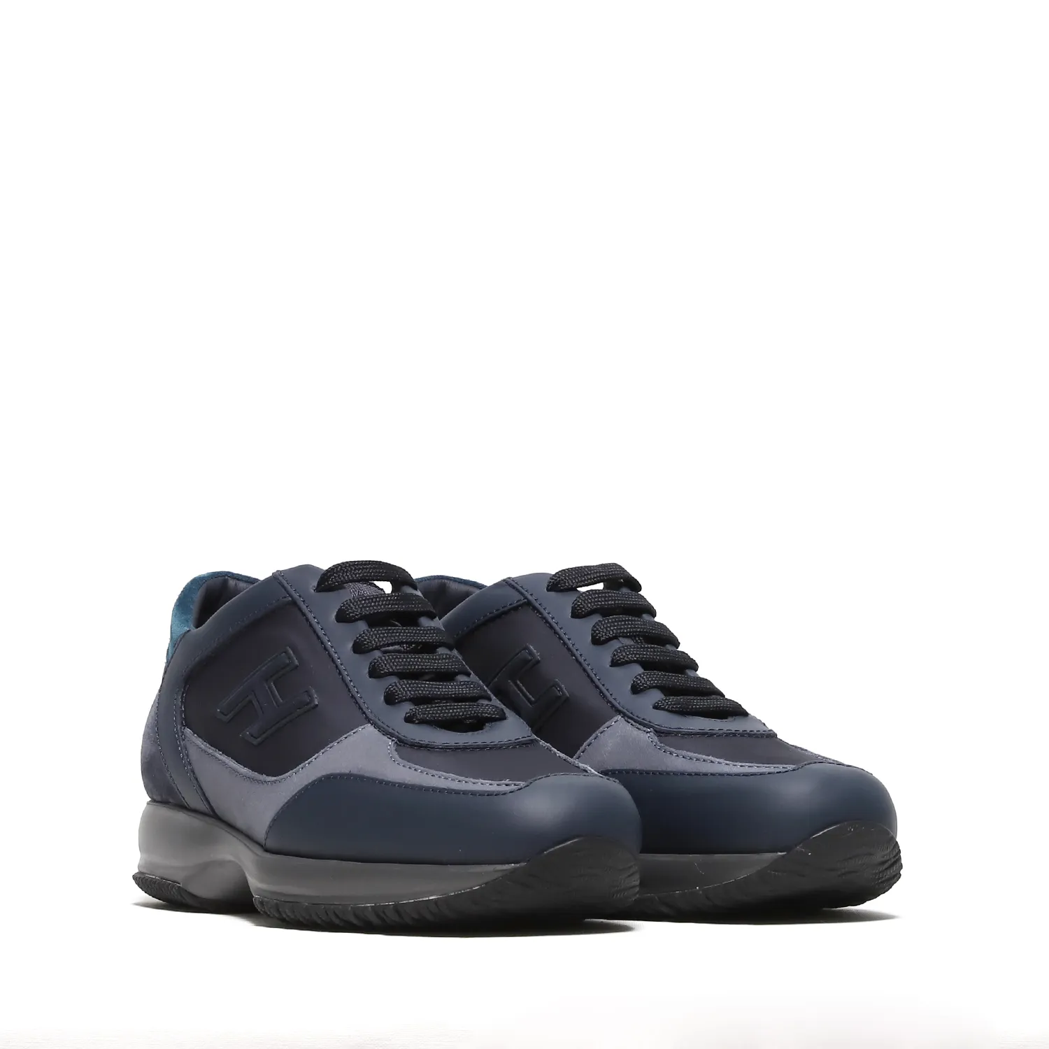 Hogan Sneaker Interactive in pelle e suede blu/azzurro