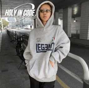 HOLY IN CODE  |Unisex Sweat Street Style Long Sleeves Cotton Oversized Logo