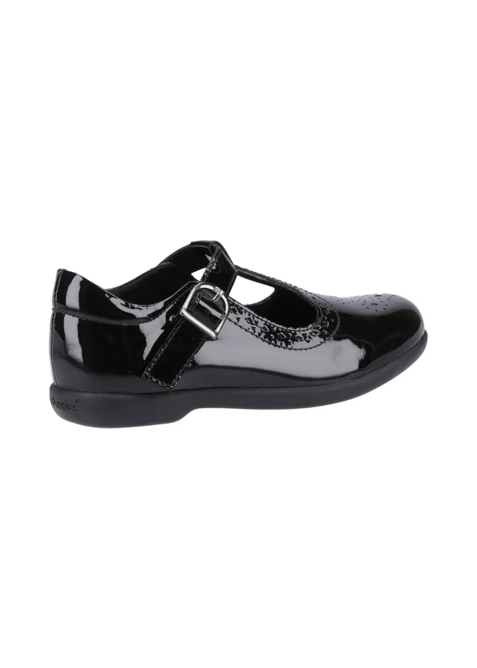 Hush Puppies Girls Black Britney Patent Junior School Shoes (Younger 10-Older 2)