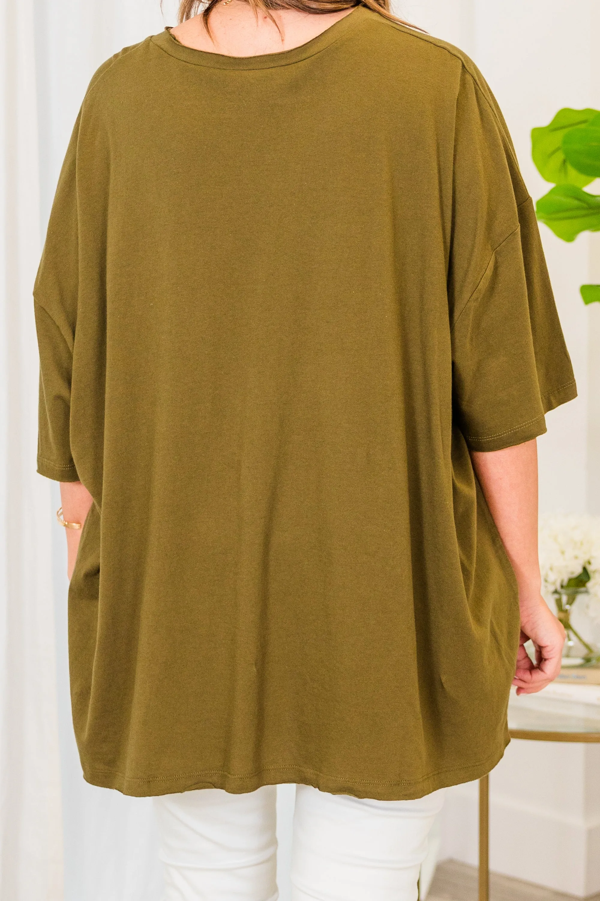 It Comes Naturally Top, Dusty Olive