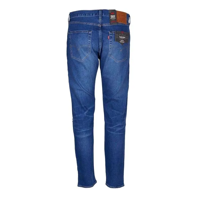 JEANS 501 SLIM TAPER STRETCH WITH RIPS Man Denim Mid