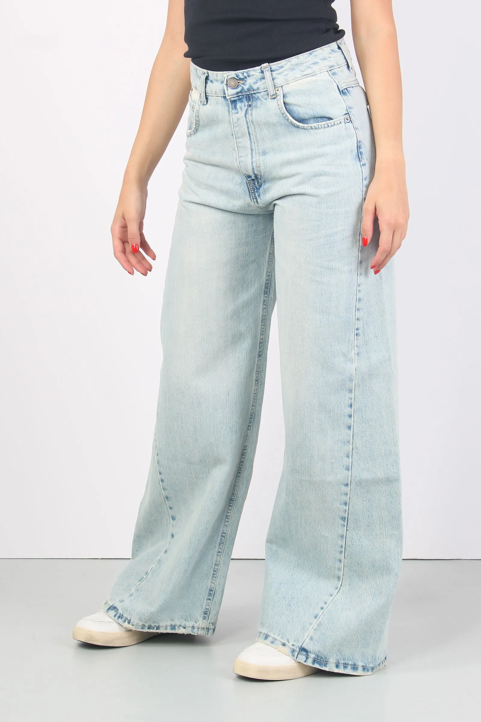 Jeans Maxi Palazzo Denim Chiaro