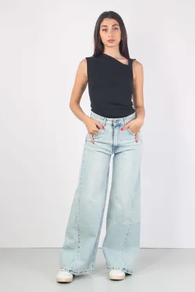 Jeans Maxi Palazzo Denim Chiaro