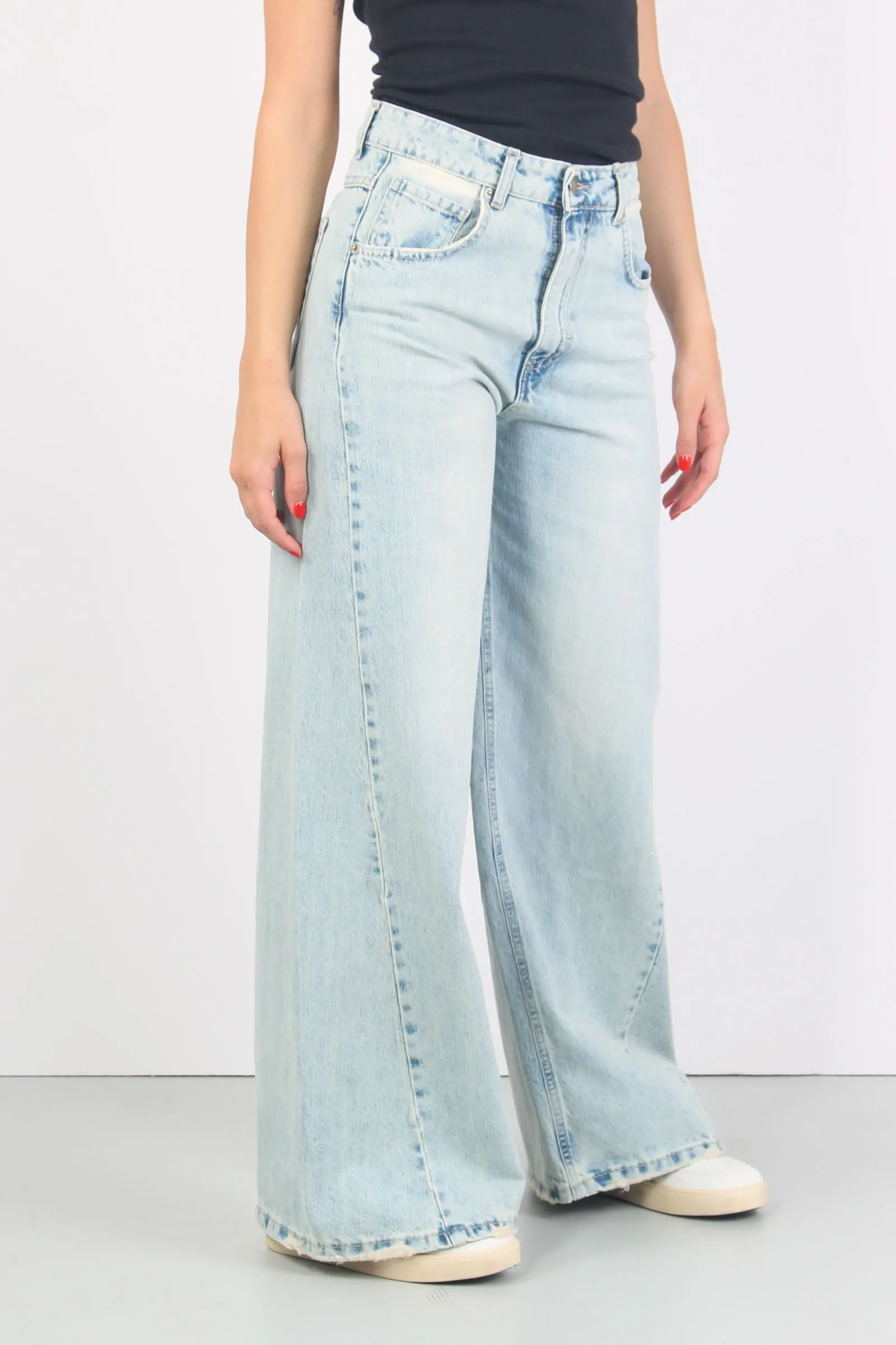 Jeans Maxi Palazzo Denim Chiaro