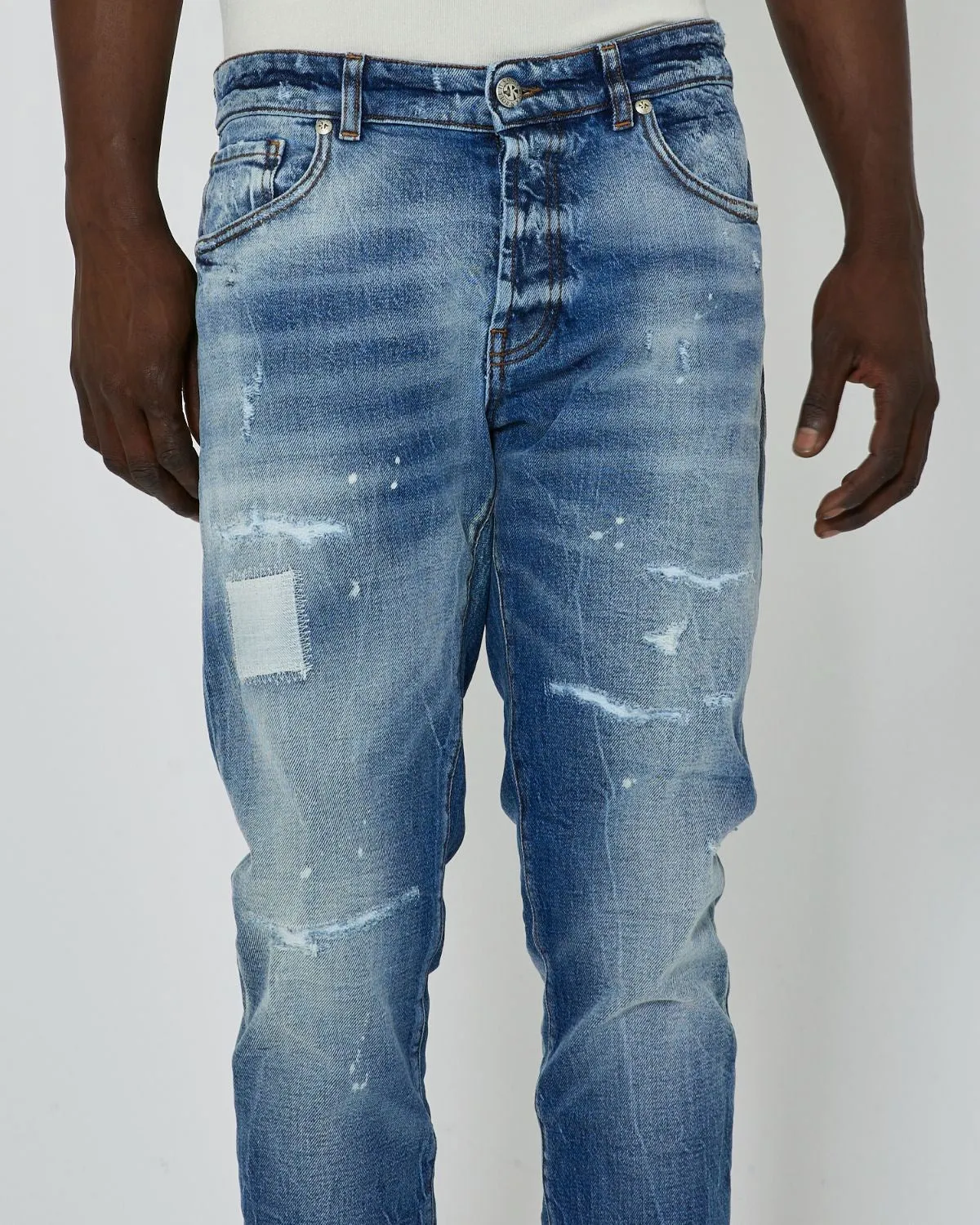 Jeans RICHMOND X regular fit con strappi denim light blue