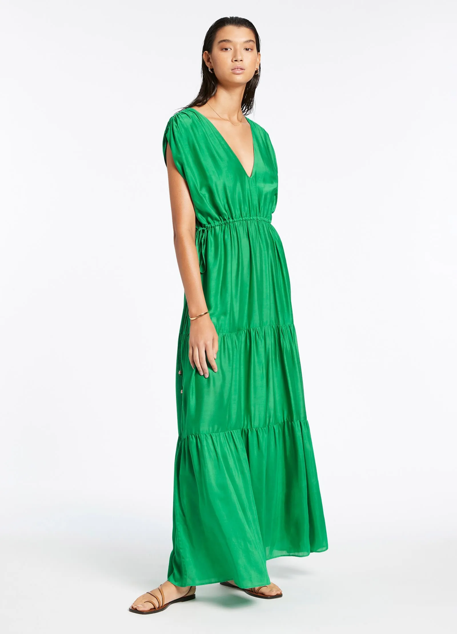 Jetset Tiered Maxi Dress - Green