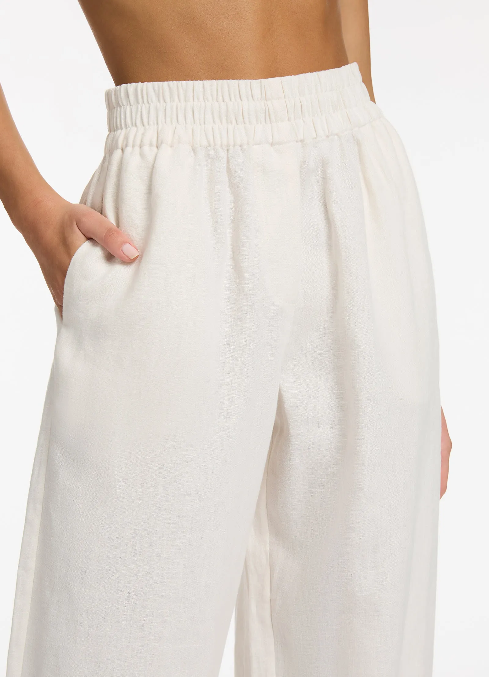 Jetset Wide Leg Pants - Chalk