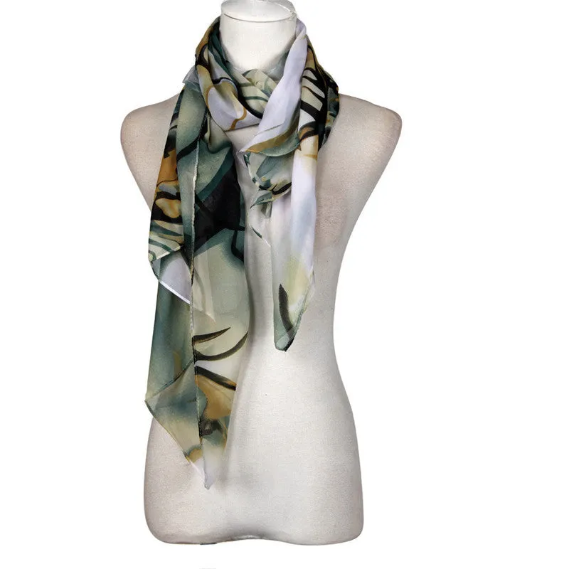 Ladies Floral Women Scarf Chiffon Winter Elegant Shawls And Scarves Bufanda Mujer#A12 SM6