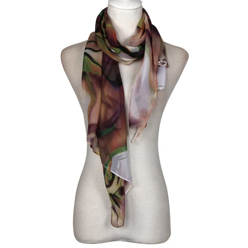 Ladies Floral Women Scarf Chiffon Winter Elegant Shawls And Scarves Bufanda Mujer#A12 SM6