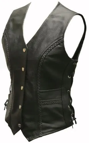 Ladies Leather Waistcoat|Womens Biker Vests|JESSIE