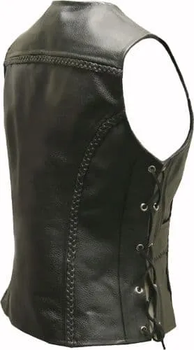 Ladies Leather Waistcoat|Womens Biker Vests|JESSIE