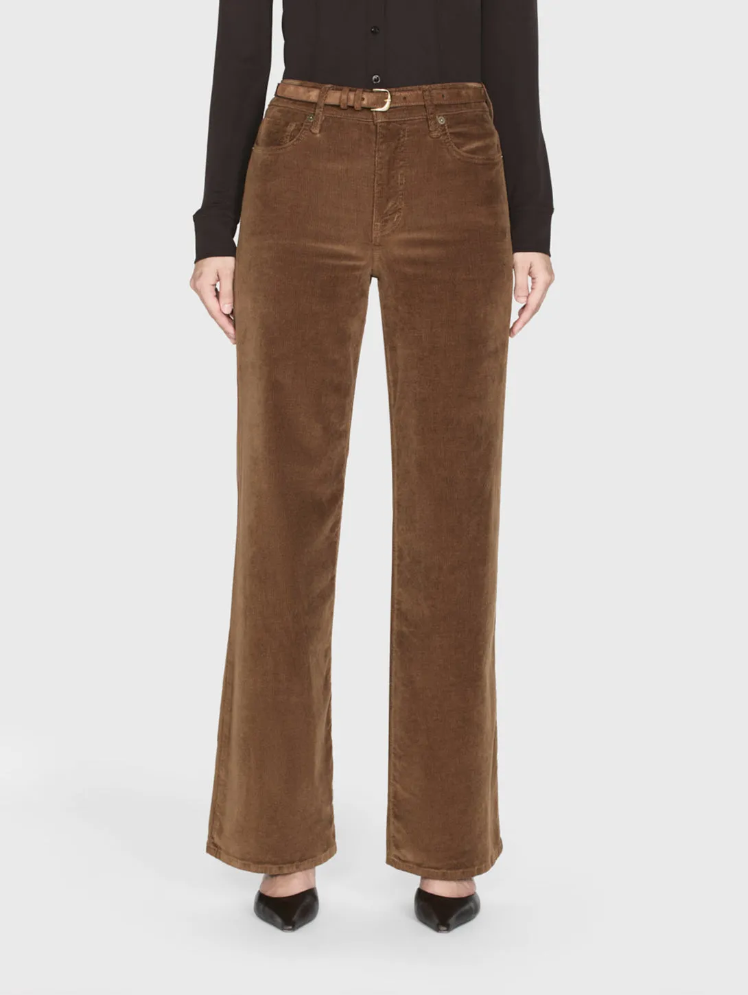 Le Slim Palazzo Corduroy Pant - Toast