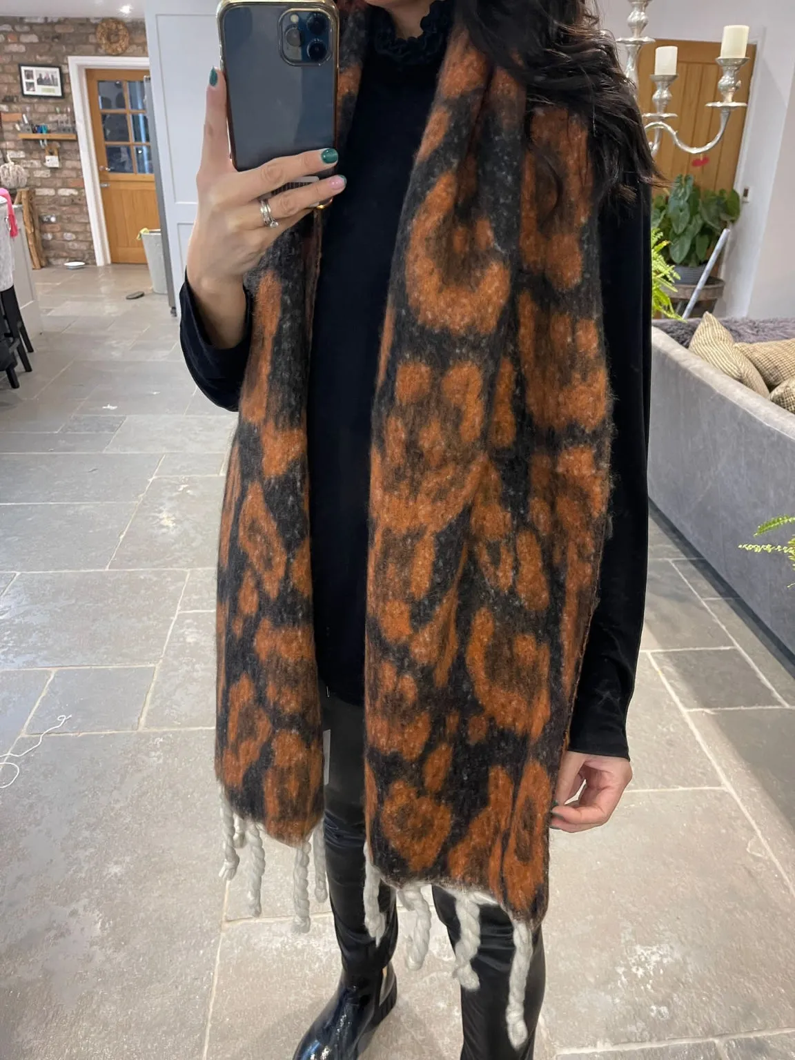 Leopard Tassel Blanket Scarf