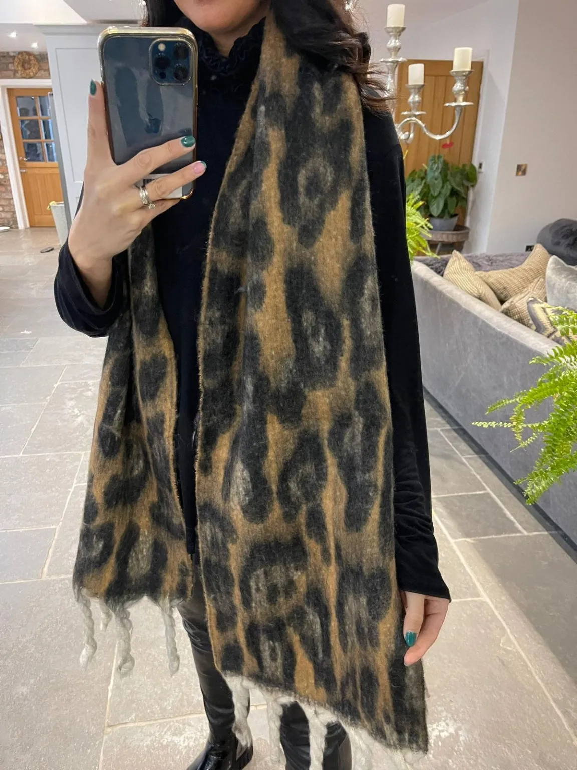 Leopard Tassel Blanket Scarf