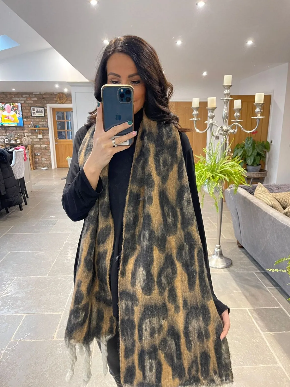 Leopard Tassel Blanket Scarf