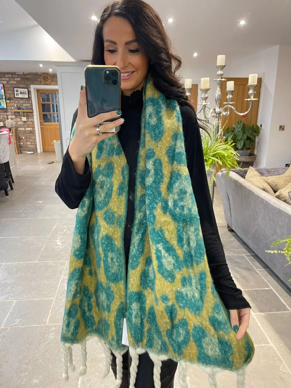 Leopard Tassel Blanket Scarf