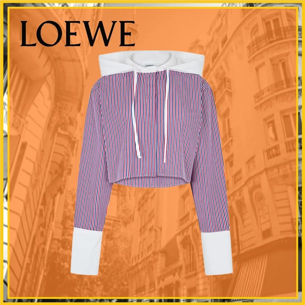 LOEWE  |Stripes Unisex Street Style Bi-color Long Sleeves Logo