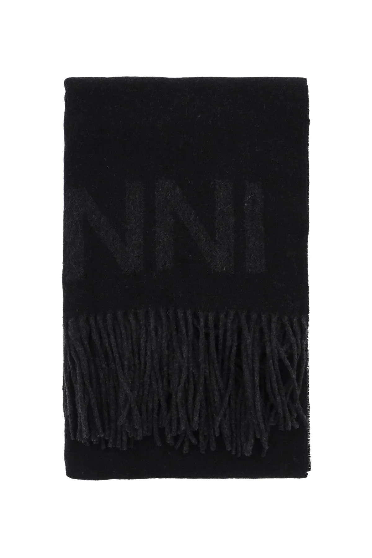 logo lettering scarf A3905 BLACK