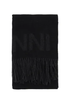 logo lettering scarf A3905 BLACK