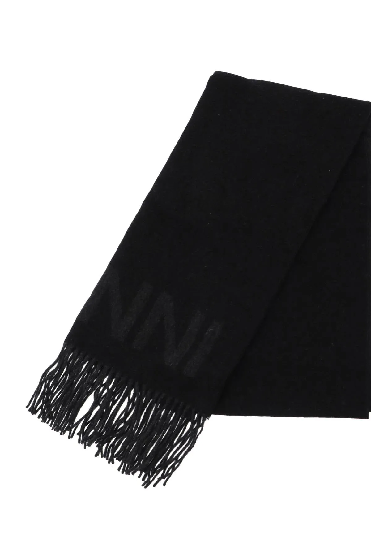 logo lettering scarf A3905 BLACK