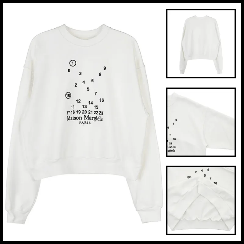 Maison Margiela  |Crew Neck Street Style Long Sleeves Cotton Puff Sleeves Logo