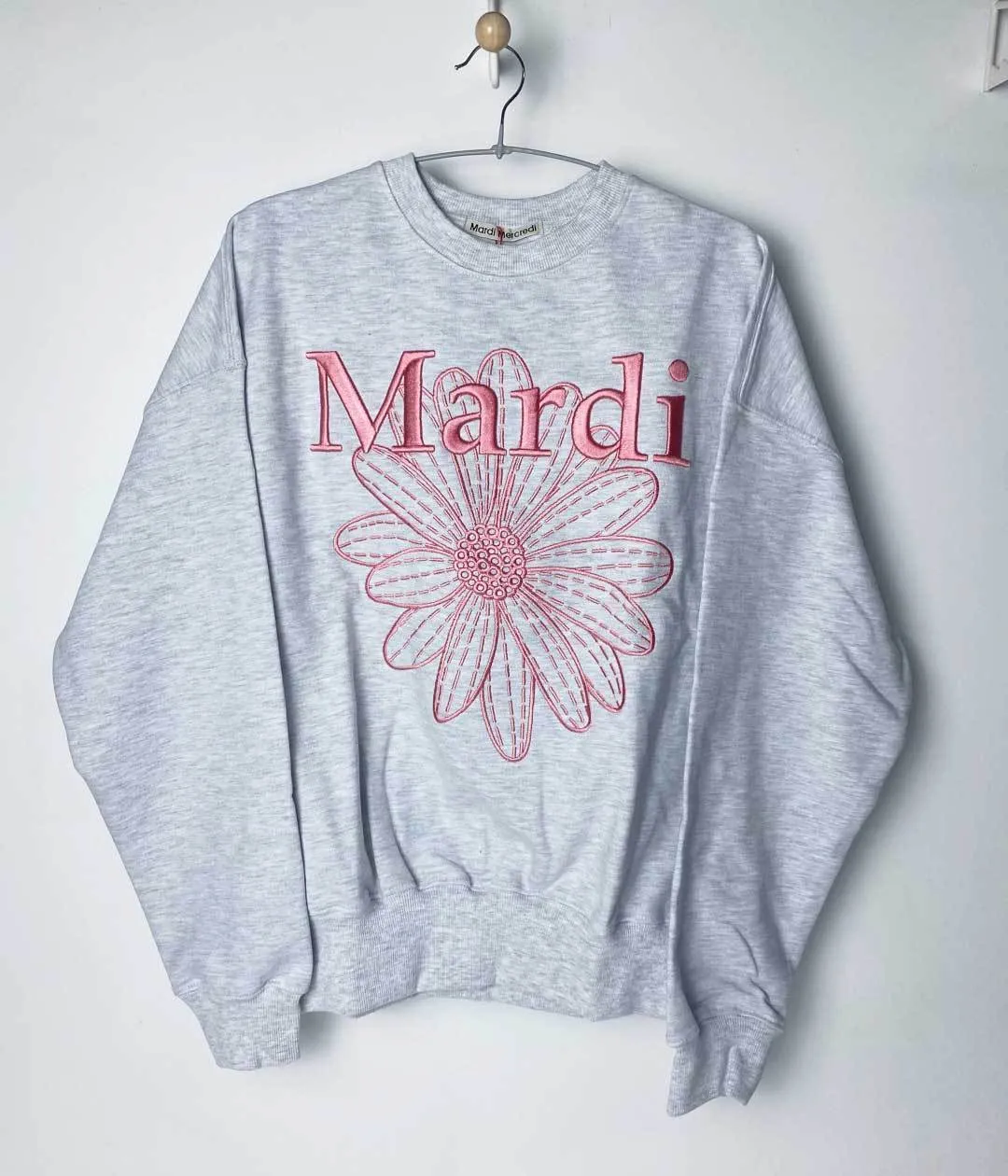 Mardi Mercredi  |Crew Neck Flower Patterns Street Style Long Sleeves Plain