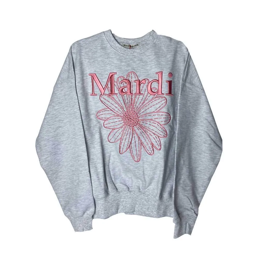 Mardi Mercredi  |Crew Neck Flower Patterns Street Style Long Sleeves Plain