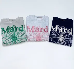 Mardi Mercredi  |Crew Neck Flower Patterns Street Style Long Sleeves Plain