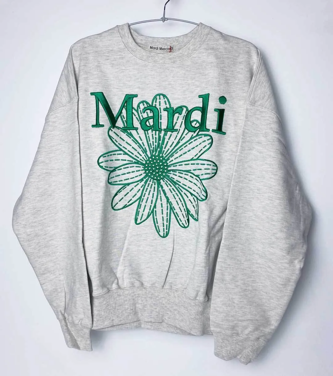 Mardi Mercredi  |Crew Neck Flower Patterns Street Style Long Sleeves Plain