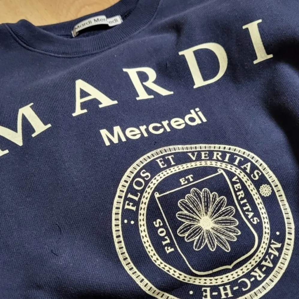 Mardi Mercredi  |Crew Neck Flower Patterns Unisex Long Sleeves Plain Cotton