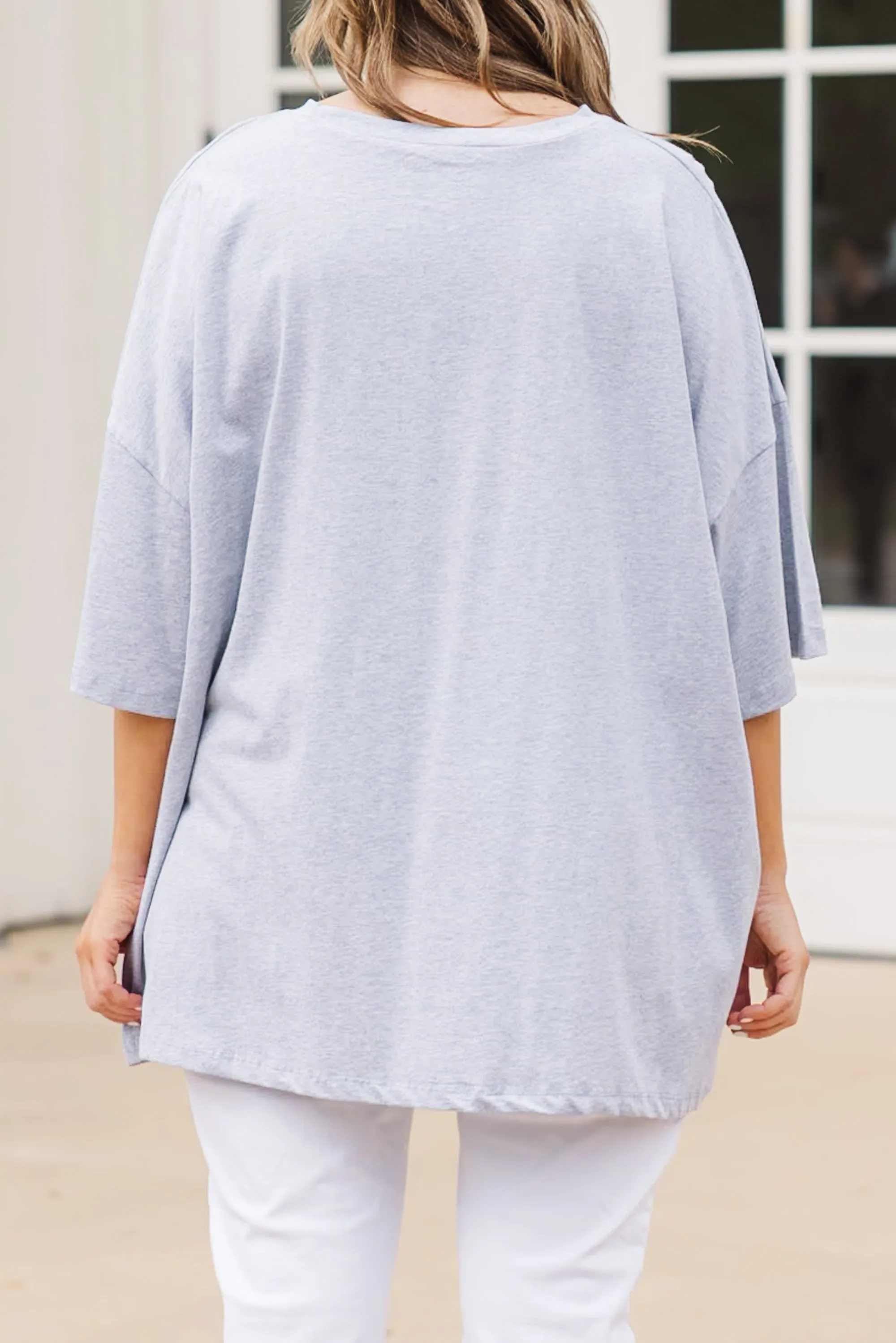 Meet Me in the Hamptons Boyfriend Tee, Heather Grey