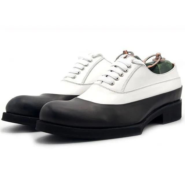 Men's Real Cow Leather Lace Up Formal Derby Shoes for Wedding