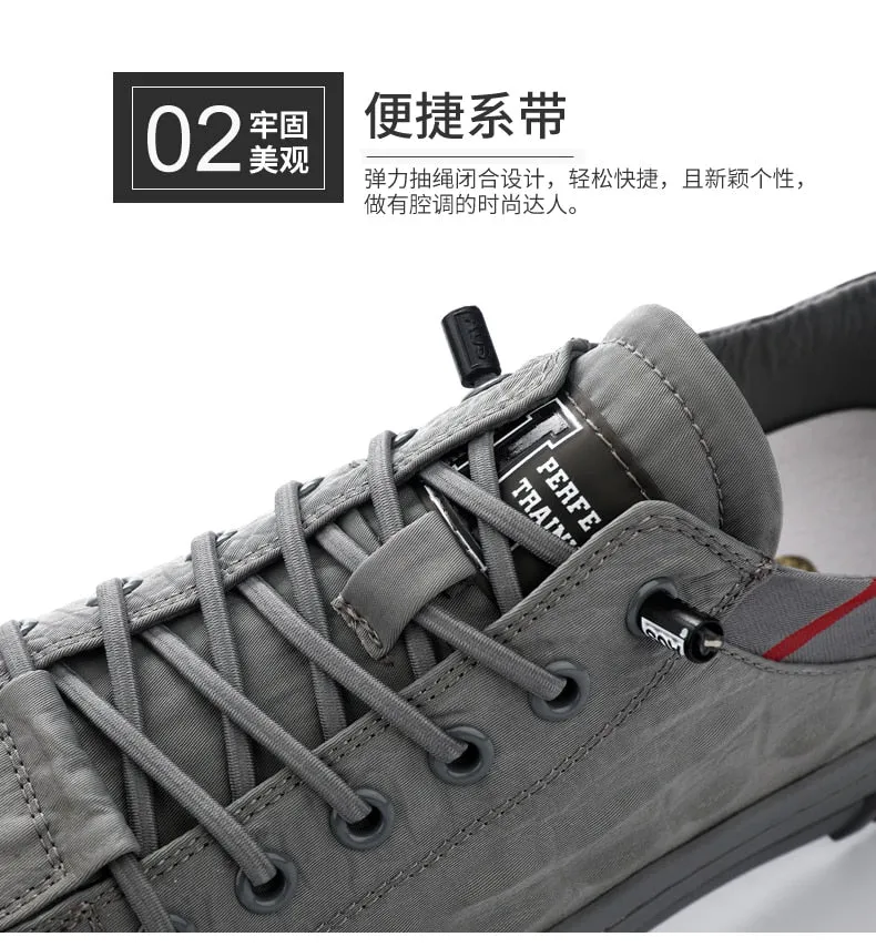 Men's Summer Synthetic Leather Breathable Lace Up Casual Shoes