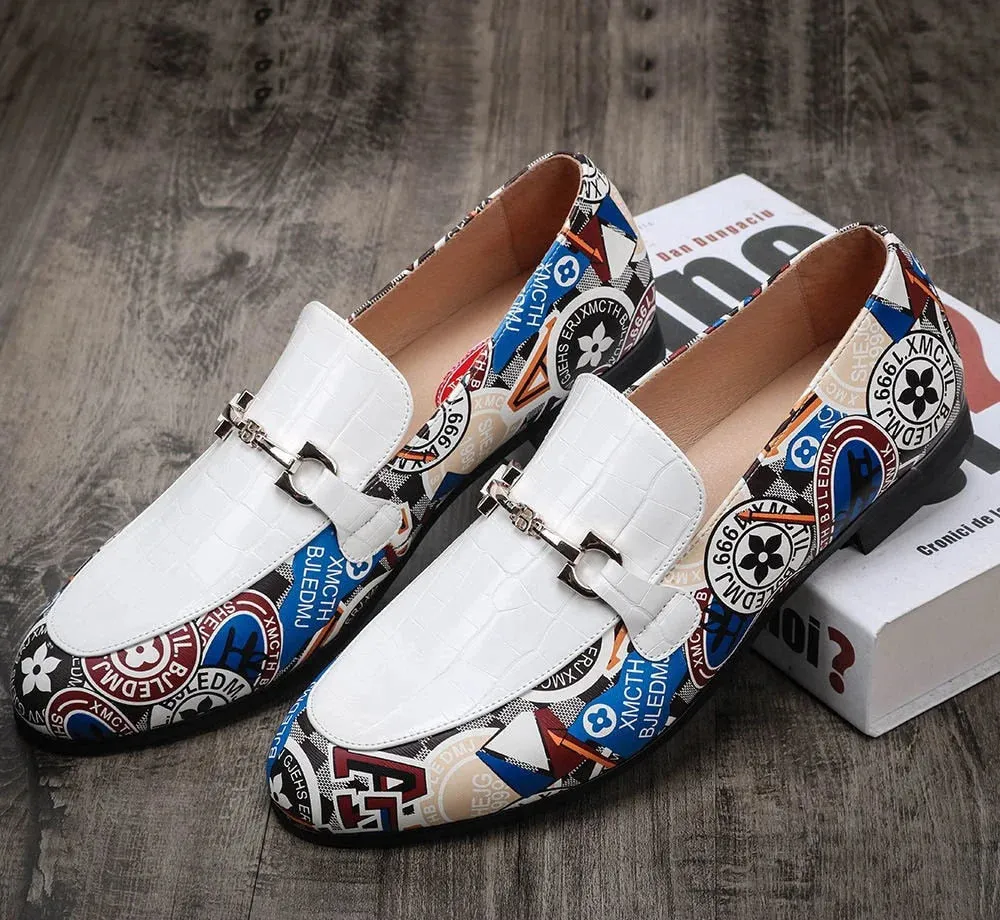 Men's Synthetic Leather Geometric Pattern Casual Party Loafers