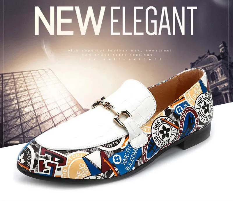 Men's Synthetic Leather Geometric Pattern Casual Party Loafers