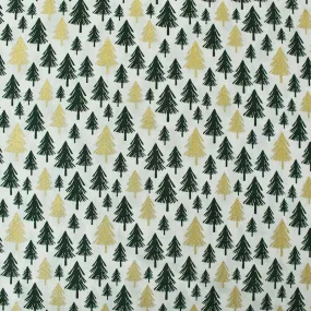 Metallic Christmas Cotton - Golden Enchanted Forest