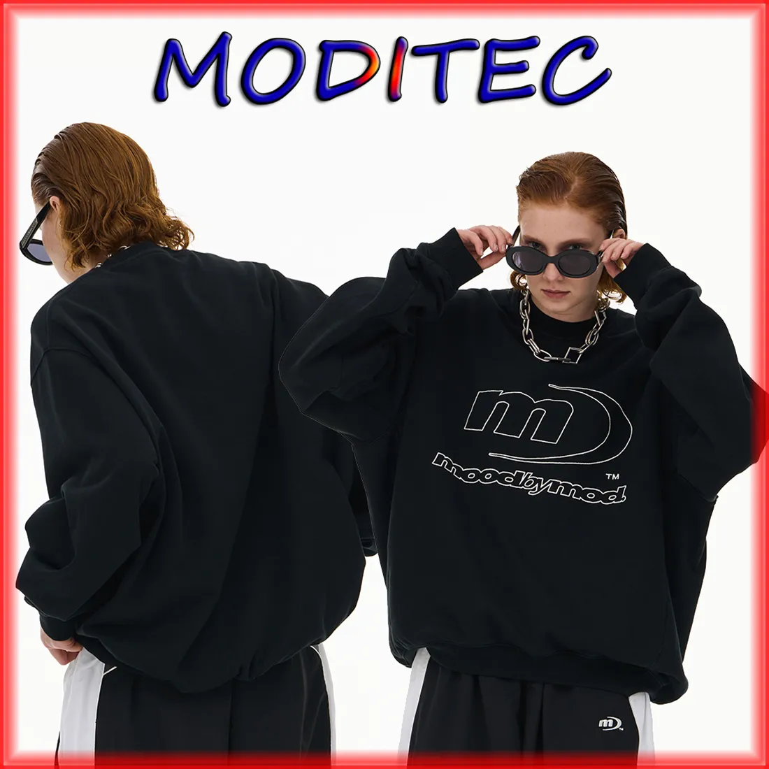 MODITEC  |Unisex Blended Fabrics Street Style Long Sleeves Cotton