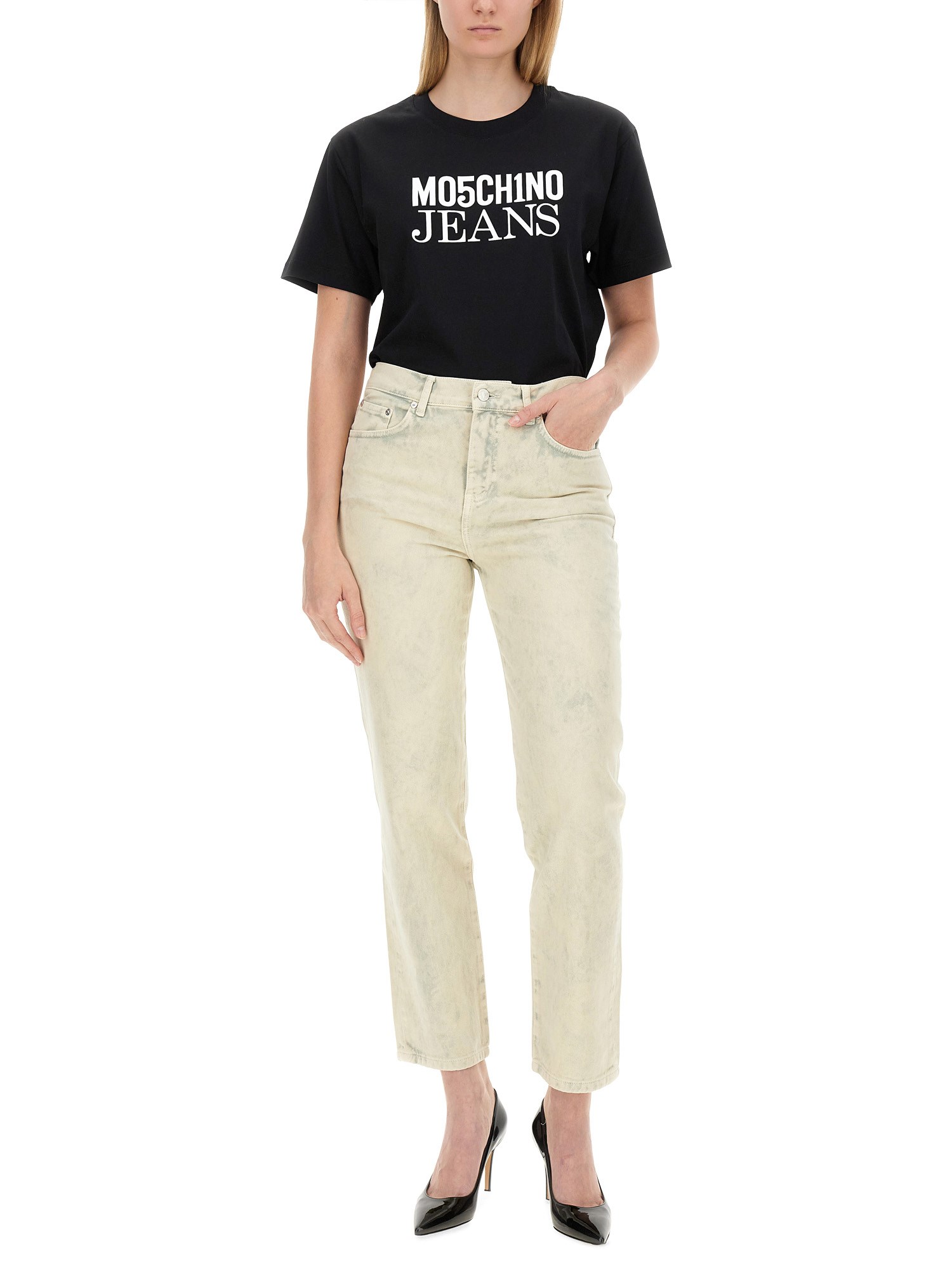 MOSCHINO JEANS    CROPPED DENIM JEANS