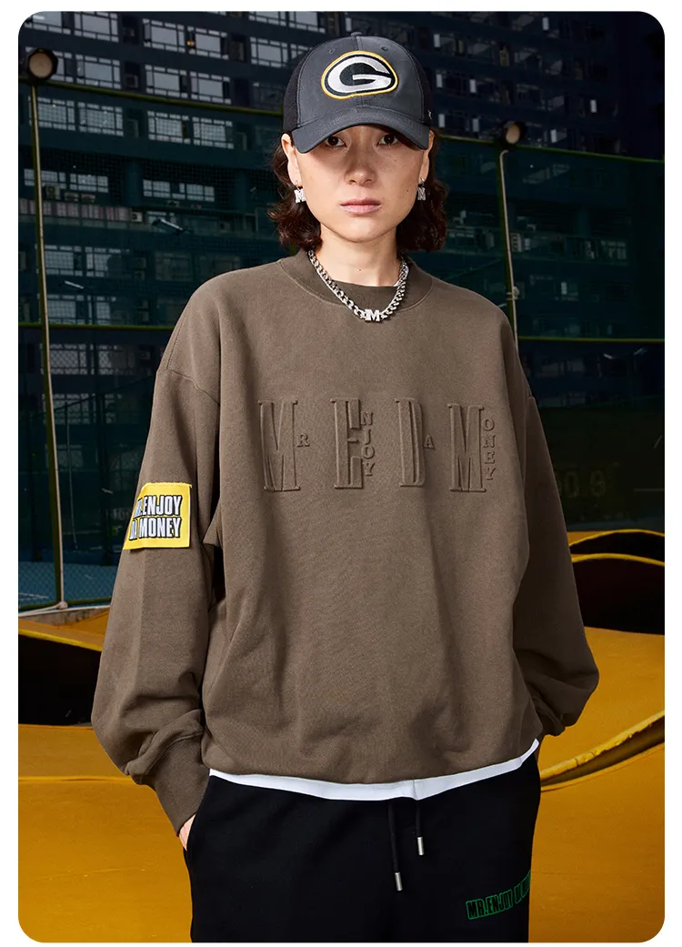 MR. ENJOY DA MONEY  |Unisex Sweat Street Style Long Sleeves Oversized Logo