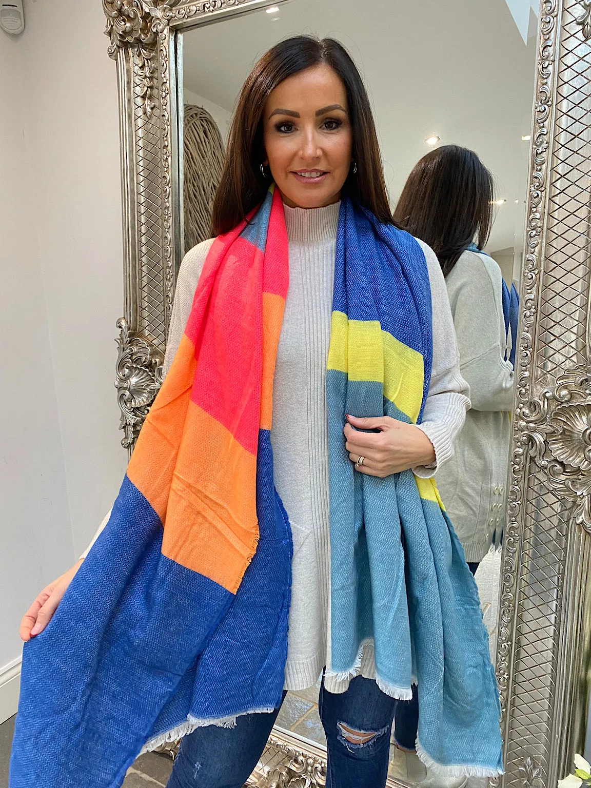 Multi Colour Block Scarf