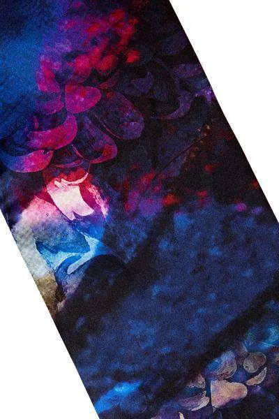 Mystic Chrysanthemum 100% Silk Skinny Scarf