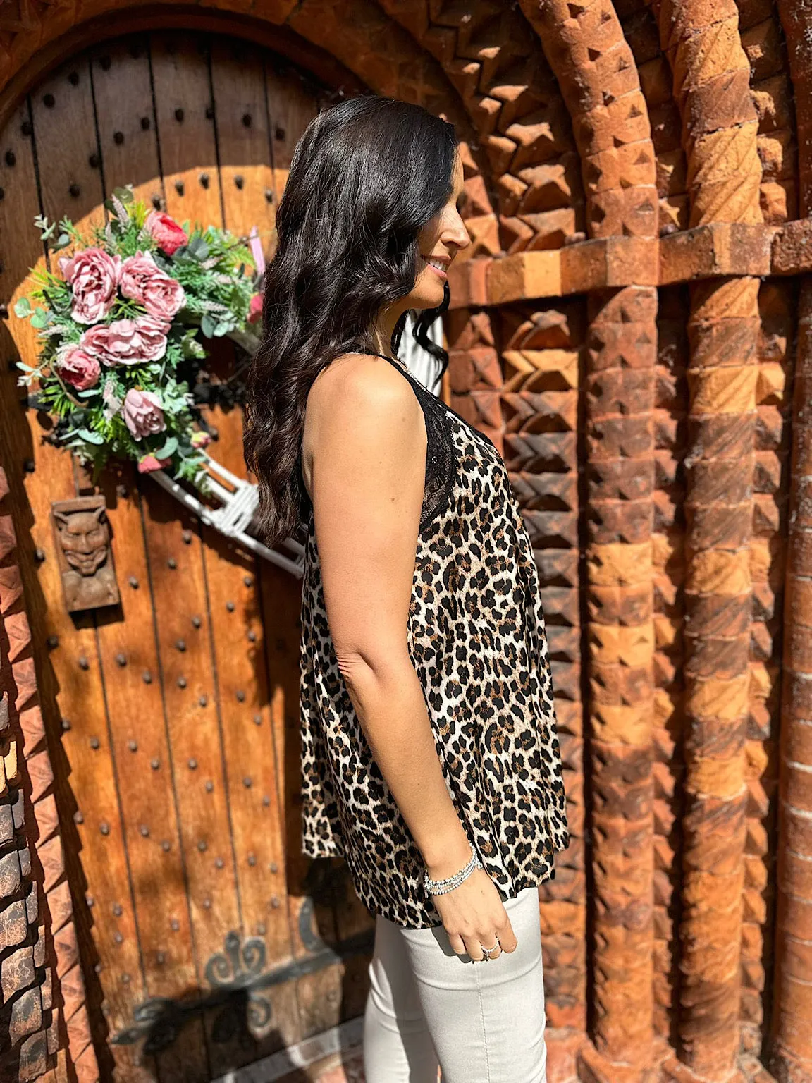 Natural Leopard Lace Vest Alissa