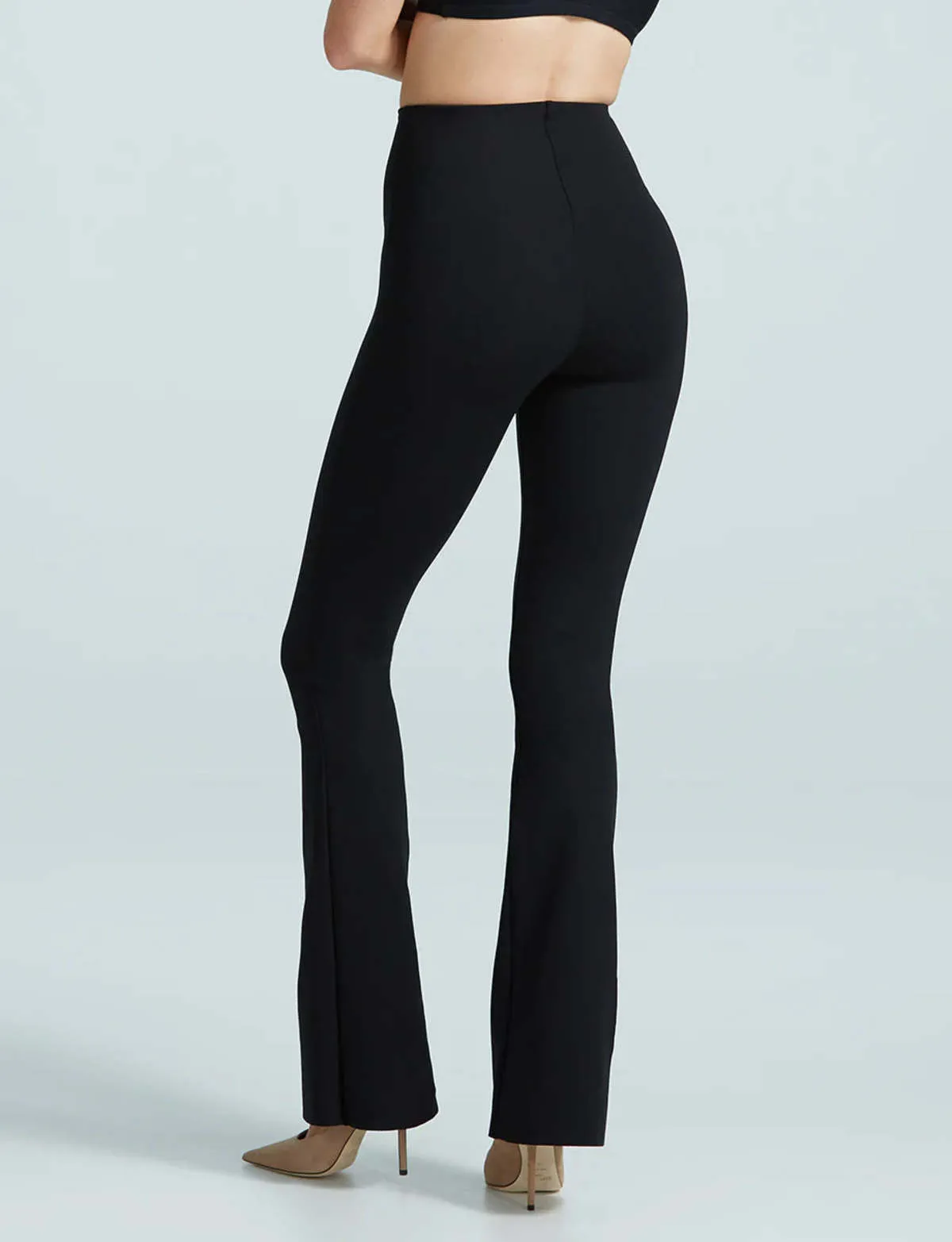 Neoprene Flared Leggings - Black