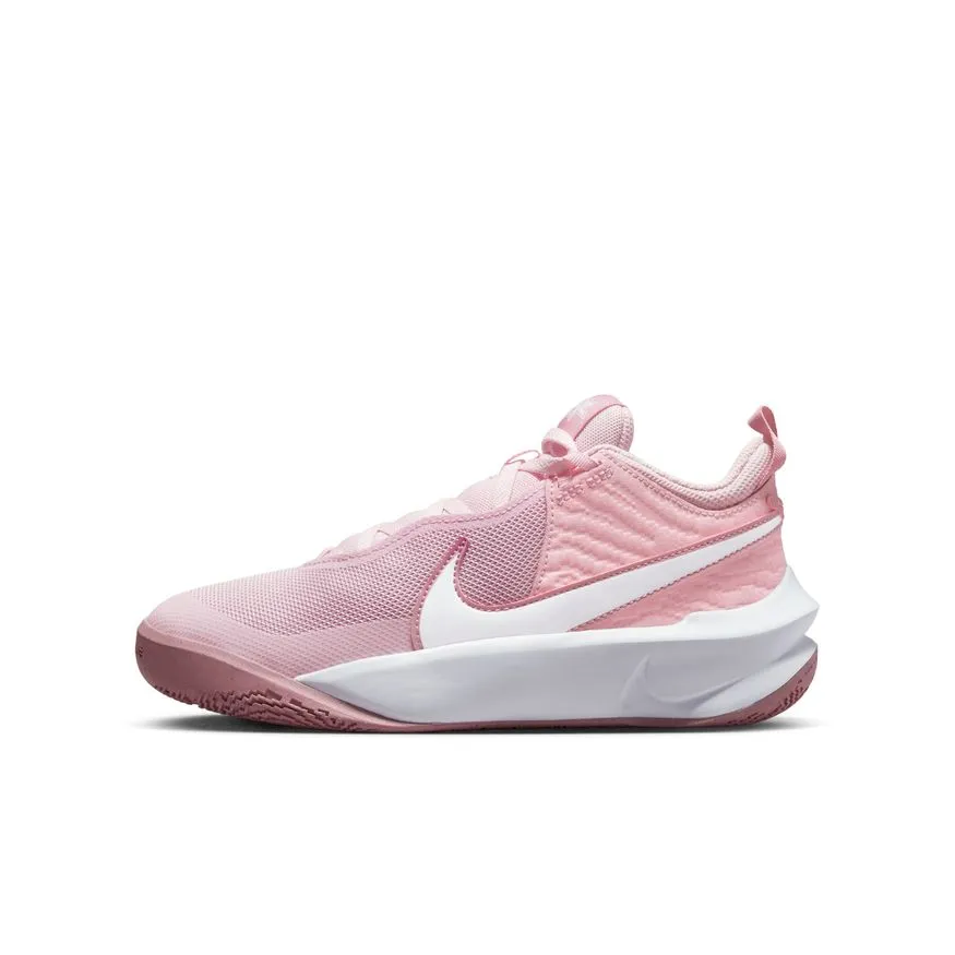 Nike Pink Foam/White Team Hustle D10 Youth Sneaker