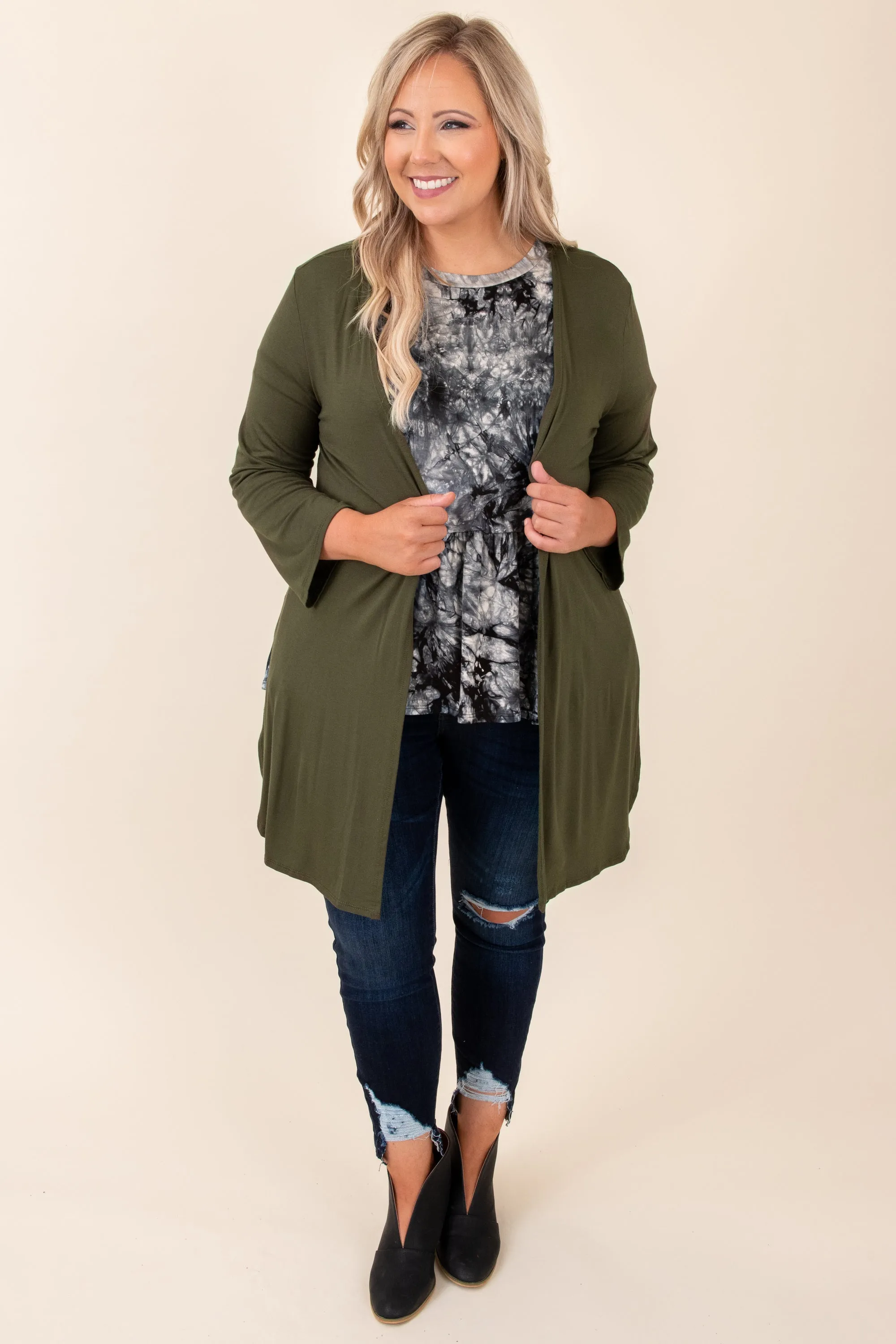 Our Secret Hiding Place Cardigan, Olive