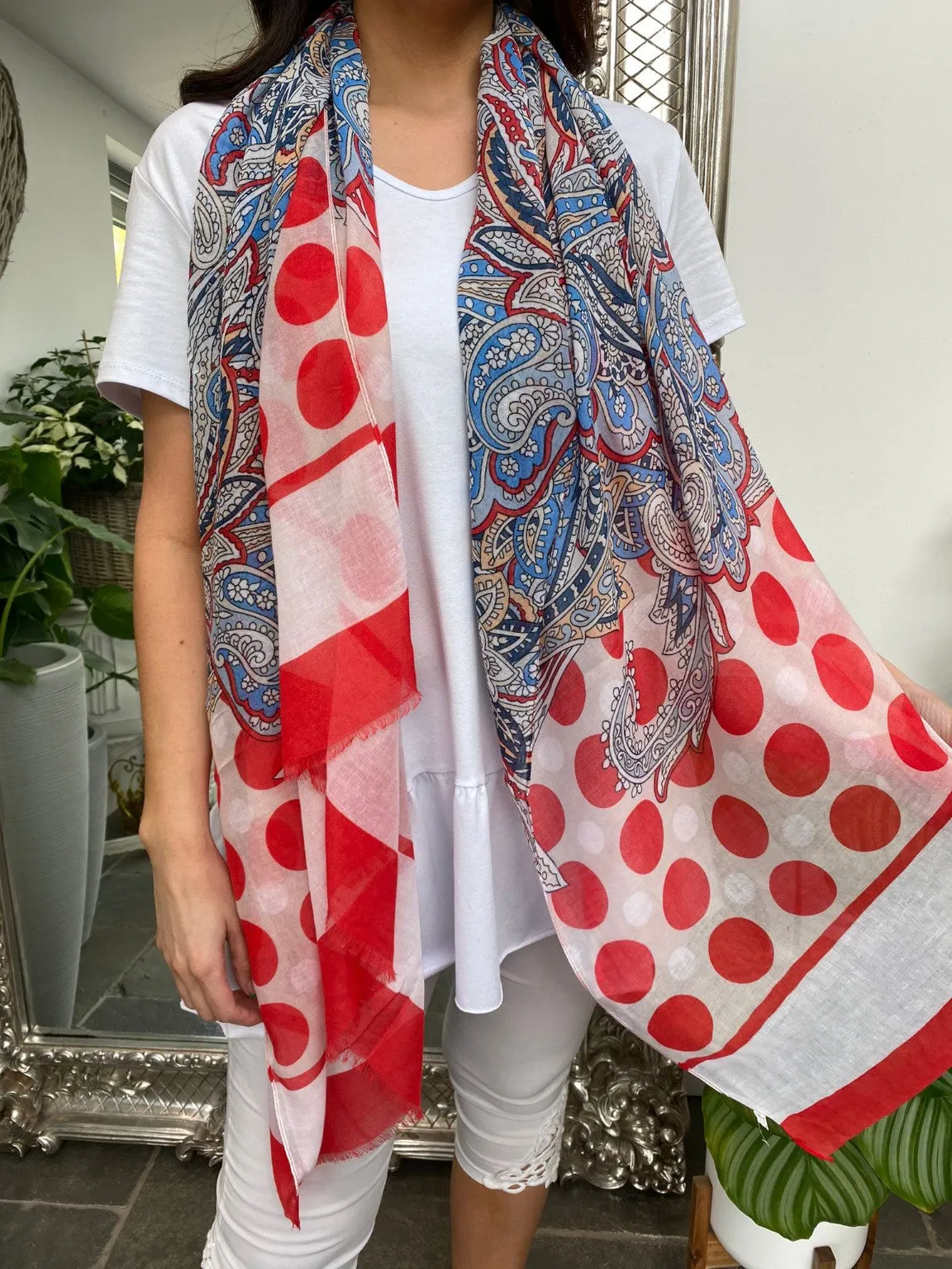 Paisley Polka Dot Scarf