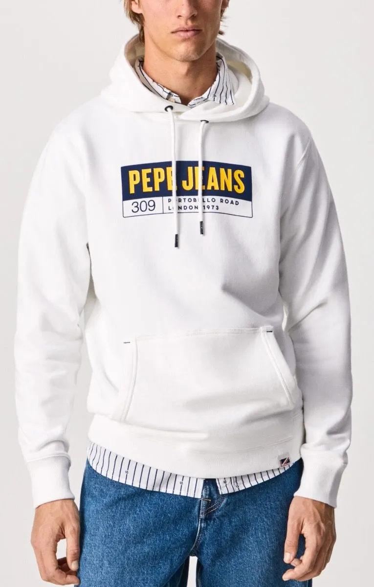 Pepe Jeans Douglas Logo Hooded Sweatshirts White